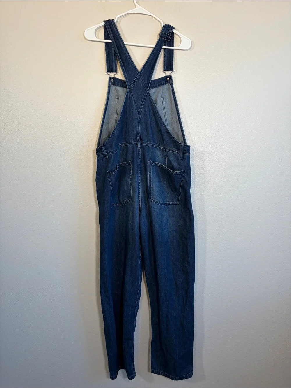 Free People We the Free Ziggy Overalls in Dark Wash Blue - M